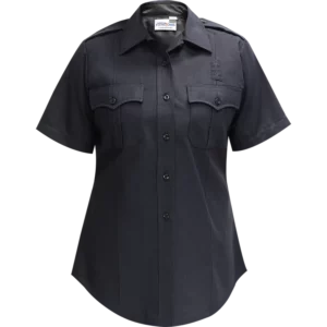 Justice Women's Short Sleeve Shirt w/ Traditional Collar - LAPD Navy