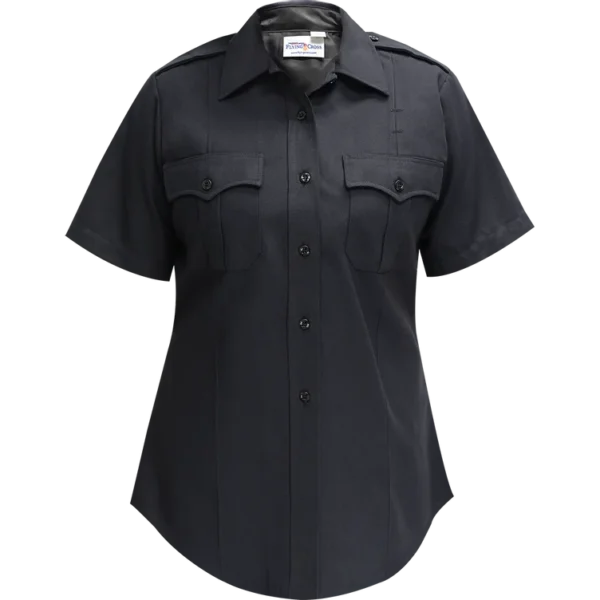 Command Women's Short Sleeve Shirt w/ Zipper - LAPD Navy
