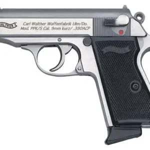 WALTHER PPK/S 380ACP SS FS - 7-SHOT BLACK SYNTHETIC GRIPS