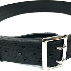 2.25'' 4 Row Stitching Sam Browne Leather Belt w/ Chrome Buckle