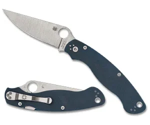 SPYDERCO MILITARY 2 G-10 4" BLUE