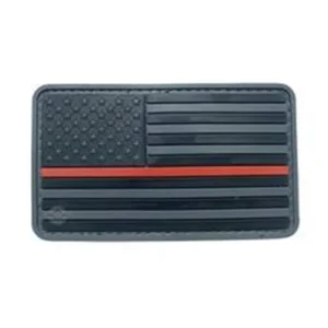 U.S. Flag Black w/ Red Stripe Morale Patch (6 PACK)