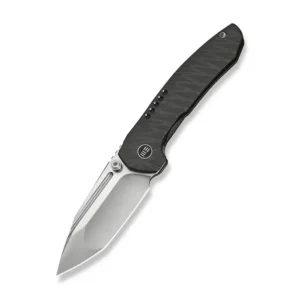 WEKNIFE Micro Trogon Thumb Stud Knife Tiger Stripe Pattern Flamed Titanium Handle