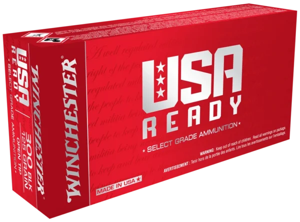 WINCHESTER USA READY 300BLK 125GR OPEN TIP 20RD BX 200RD CASE