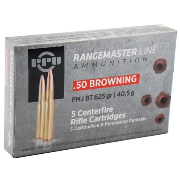 PPU RANGEMASTER 50 BMG 625G FMJ 5RD BOX 20 BOXES PER CASE