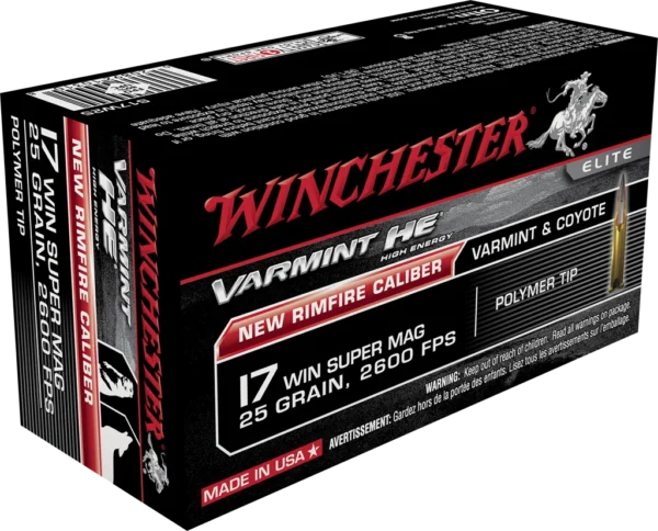 WINCHESTER VARMINT HV 17WSM 25GR POLY TIP 50RD BX 500RD CASE
