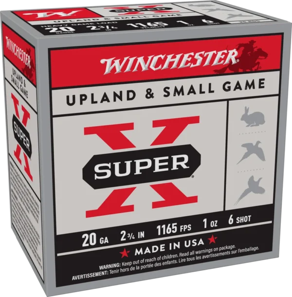 WINCHESTER SUPER X UPLAND HVY 20G 2-3/4" #6 25RD BX 250RD CS