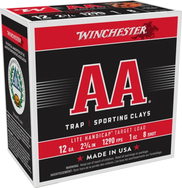 WINCHESTER 12G 2-3/4" #8 AA LTE HNDICAP TRGT 1OZ 25RDS